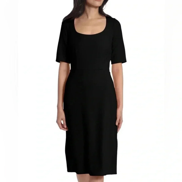 Maggy London Red Scoop Neck Sheath Dress NWOT - Picture 5 of 10